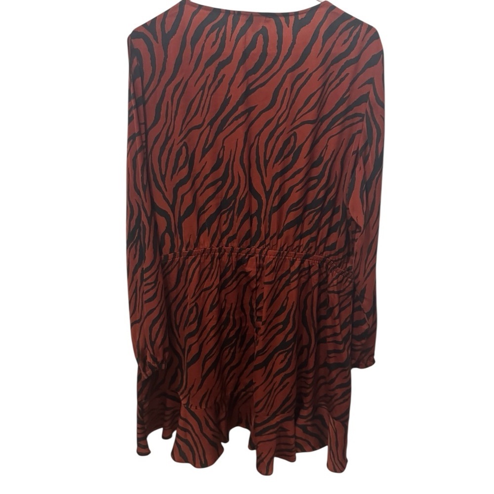 Express Zebra Print Squareneck Ruffle Mini Dress … - image 3